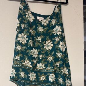 LOFT Teal and White Floral Camisole